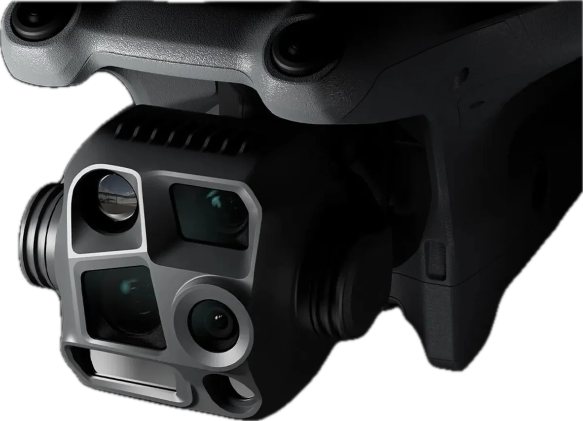 Close-up of the DJI Matrice 4TD camera system